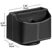 MILITWO 360 Degree Swivel Remote Holder Compartments PU Leather Organizer