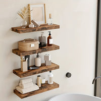 LDQ Rustic Floating Shelves With Hidden Brackets For Wall Decor