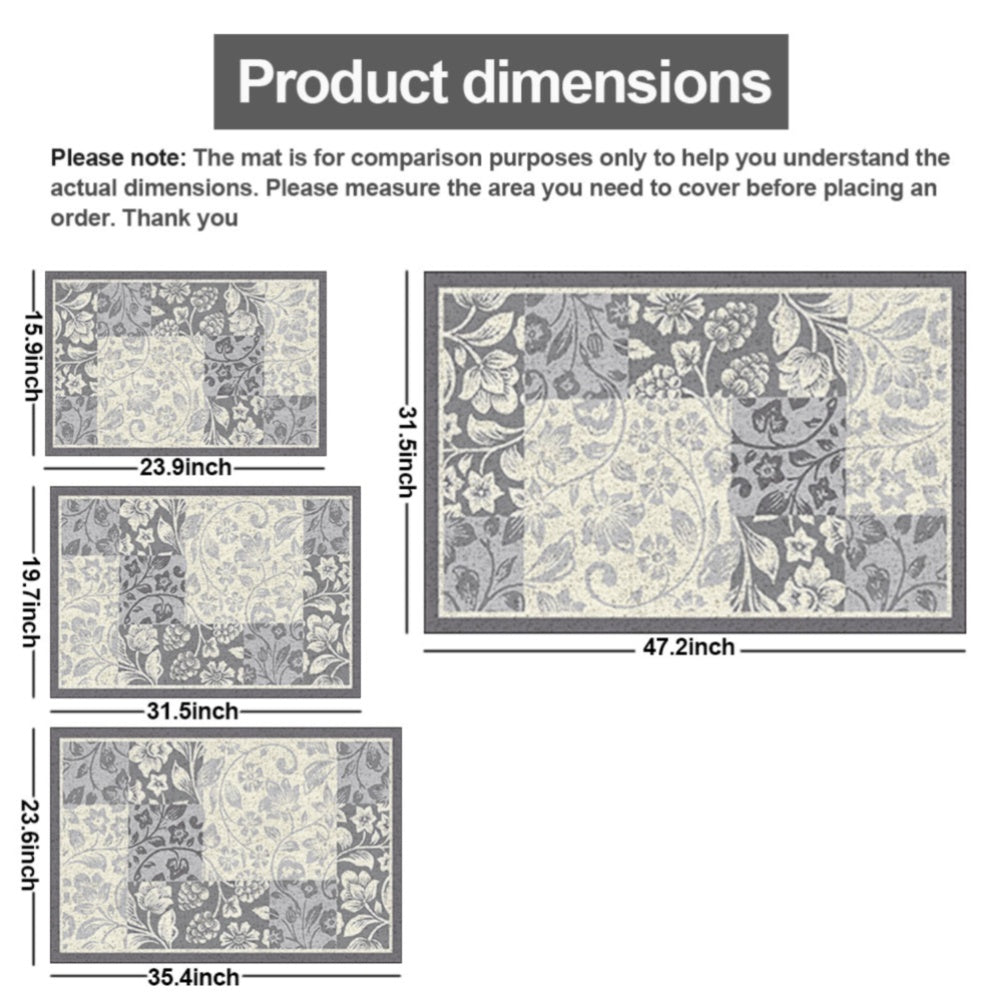 Floral Pattern Non Slip Mildew Resistant Shower Mat Quick Drying