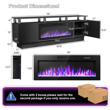 TAVATA Modern Wood Fireplace TV Stand With LED Electric Fireplace