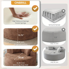 Corduroy Modular Sofa Bed With Built-In Pillows For Living Room