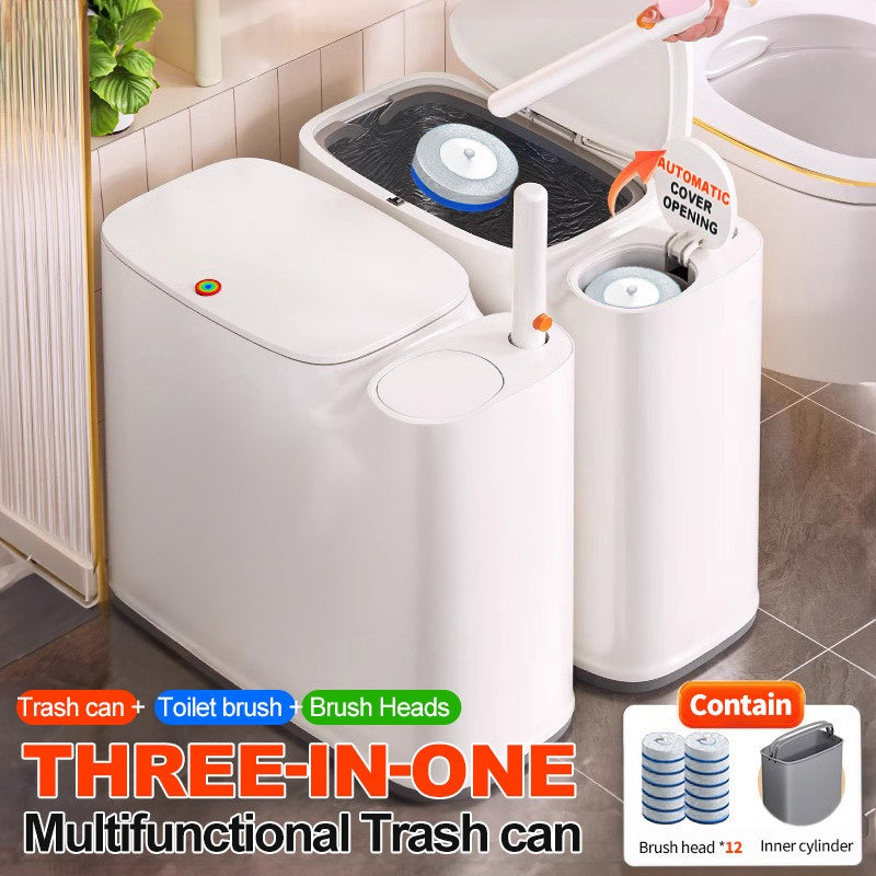 JOYBOS 2-In-1 Trash Can With Toilet Brush And Brush Head