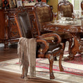 Vinyl Upholstery-Like Arm Chair With Nailhead Trim And Manual Recline
