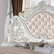 Vintage Tufted Leatherette Headboard Baroque Footboard Luxury Bed Frame