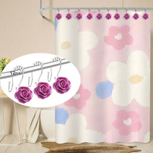 Resin Floral Shower Curtain Hooks Stainless Steel Double Hooks