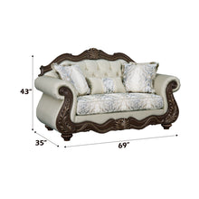 Button Tufted Loveseat With 3 Pillows And Sturdy Wood Frame