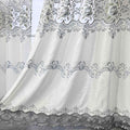 WPKIRA Embroidered Grommet Curtains European Floral Luxury Curtains Semi Blackout Curtains for Living Room/Bedroom 1 Panel Thermal Insulated Window Treatment Drapes Eyelet Curtains W40 x L84 inch