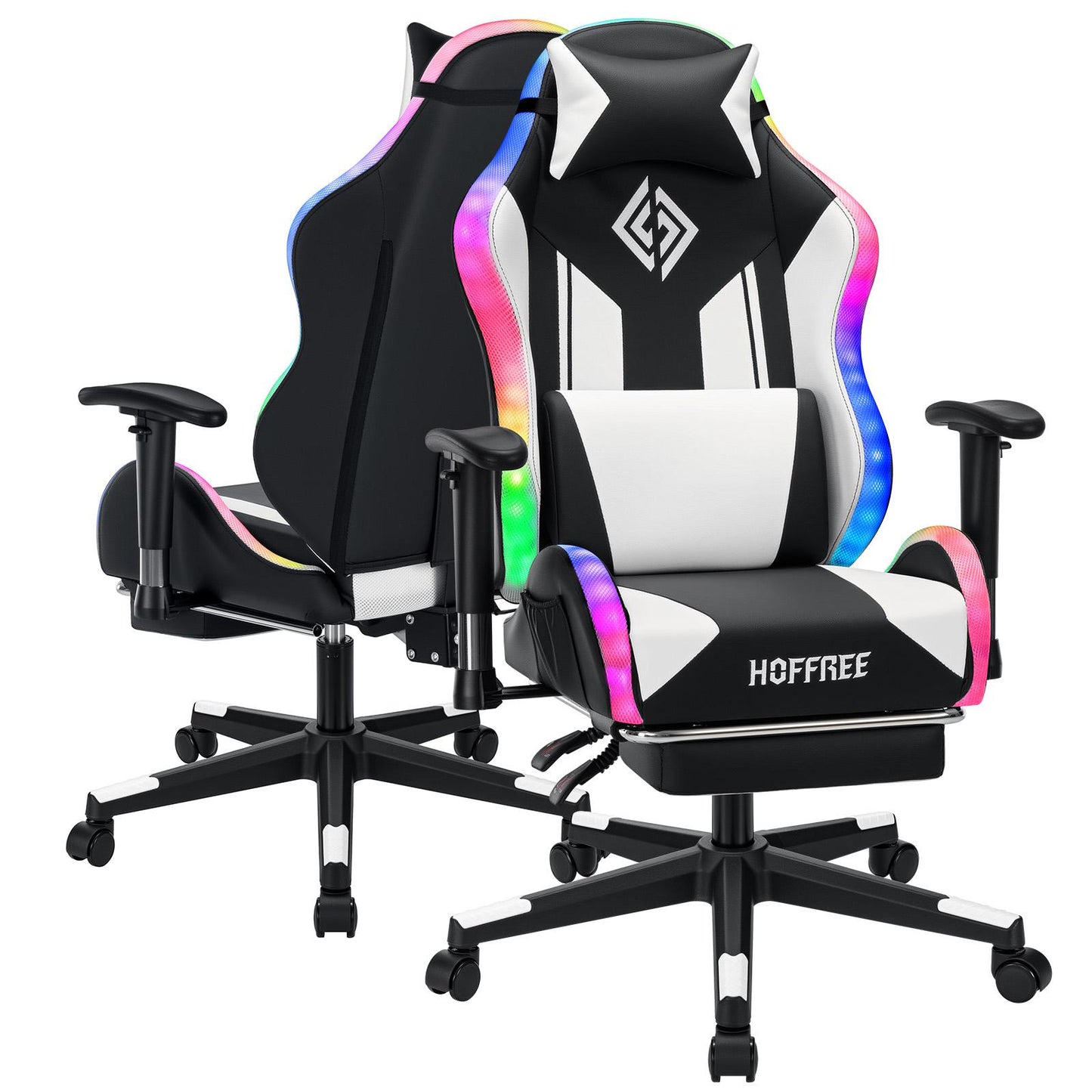 Gaming Chair With RGB Lights Ergonomic Gamer Chair With Footrest
