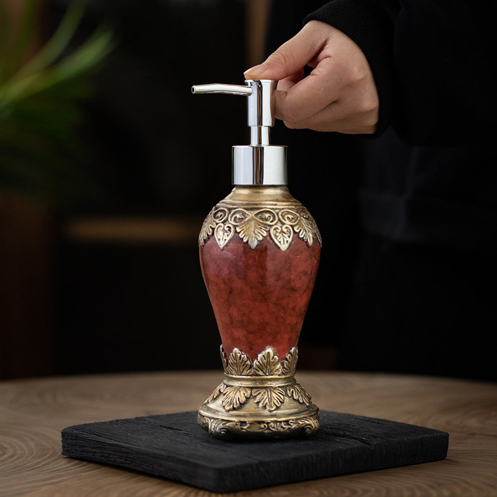 Retro Agate Bottles Dispenser With Rustproof Pump For Oils