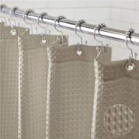Gorilla Grip Waffle Shower Curtain Thick Weighted Wrinkle Resistant Fabric