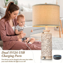 Modern Farmhouse Table Lamps Set Of 2 With USB Ports