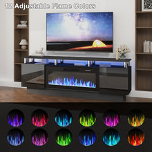 TAVATA Modern Wood Fireplace TV Stand With LED Electric Fireplace