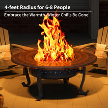 Fire Pit With Grill And Lid For Outdoor Wood Burning