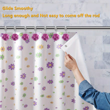 Resin Floral Shower Curtain Hooks Stainless Steel Double Hooks