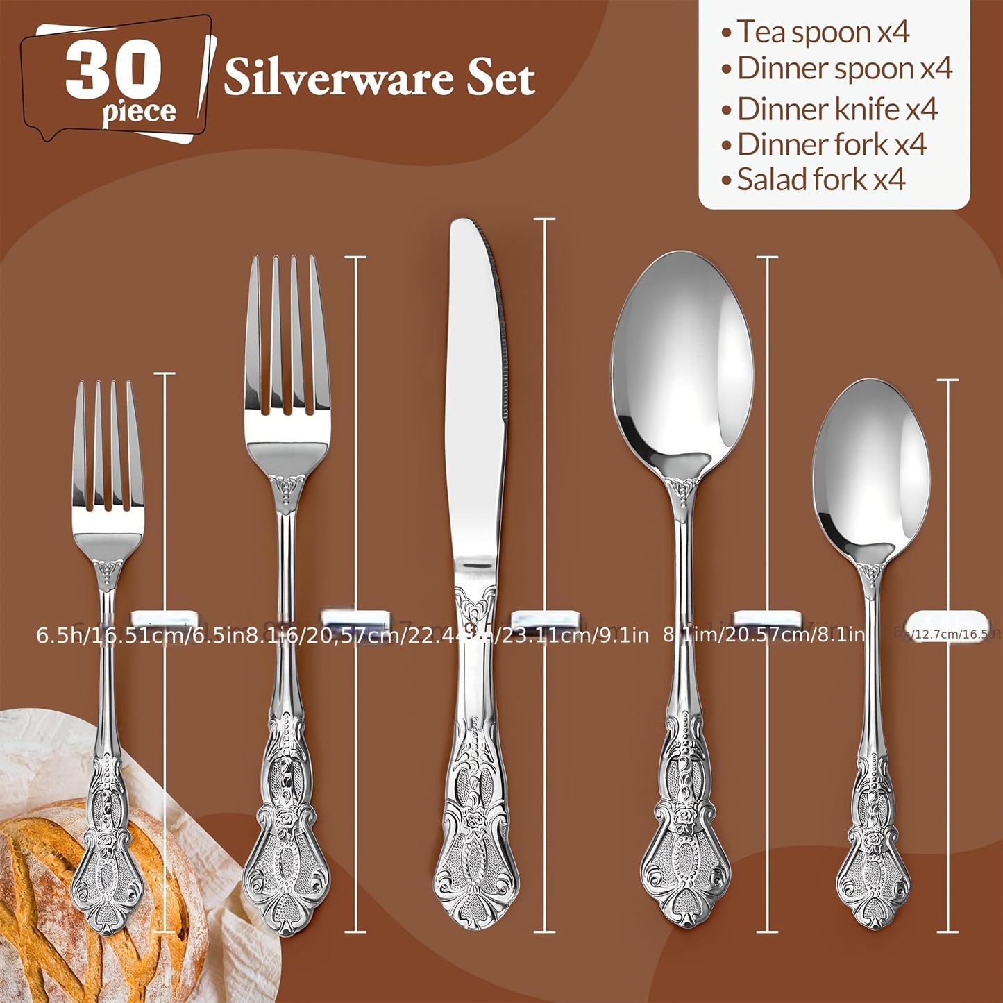 Luxury Palace Flatware Set Stainless Steel Cutlery for Home Use