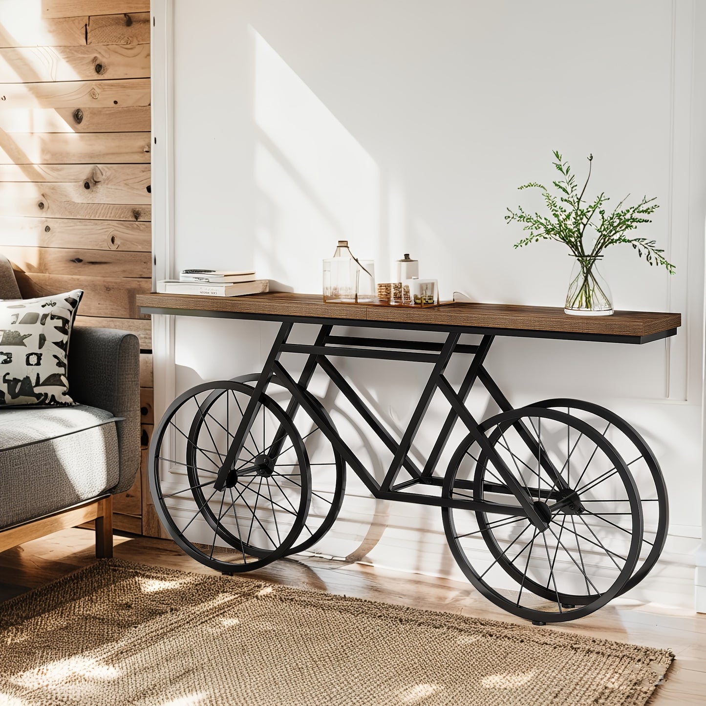 TribeSigns Contemporary Console Table With Engineered Wood And Metal