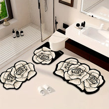 Elegant Floral Diatomite Bathroom Mat Set 3 Piece Non Slip