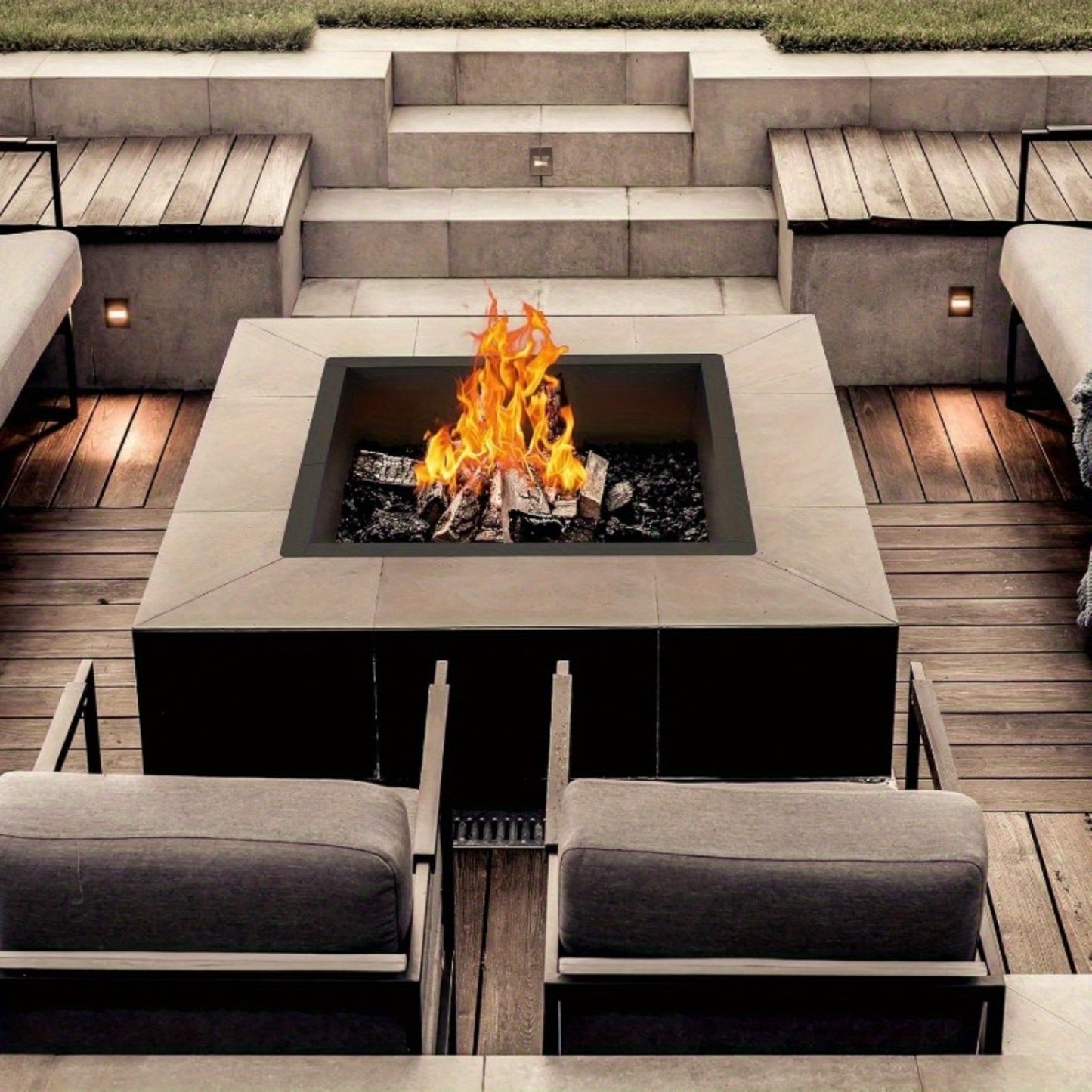 Durable Steel Fire Pit Insert For Outdoor Wood Burning
