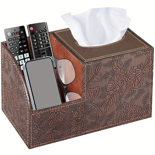 MILITWO Multifunctional PU Leather Napkin Box And Remote Holder