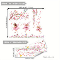 M15027 Elf Girl Wall Sticker Self Adhesive Birds And Butterflies