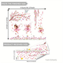 M15027 Elf Girl Wall Sticker Self Adhesive Birds And Butterflies