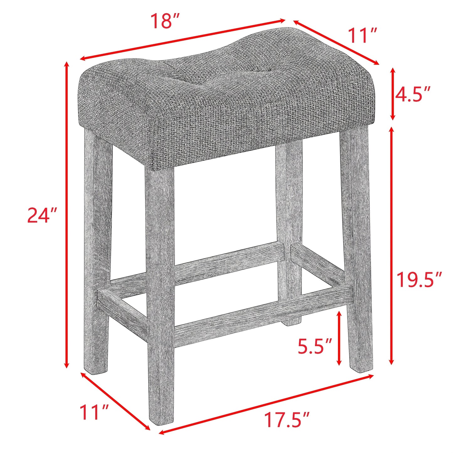 MIKIBAMA 4-Piece Industrial Style Bar Table and Chair Set