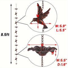 Metal Hummingbird Rain Chain for Durable Outdoor Garden Decor
