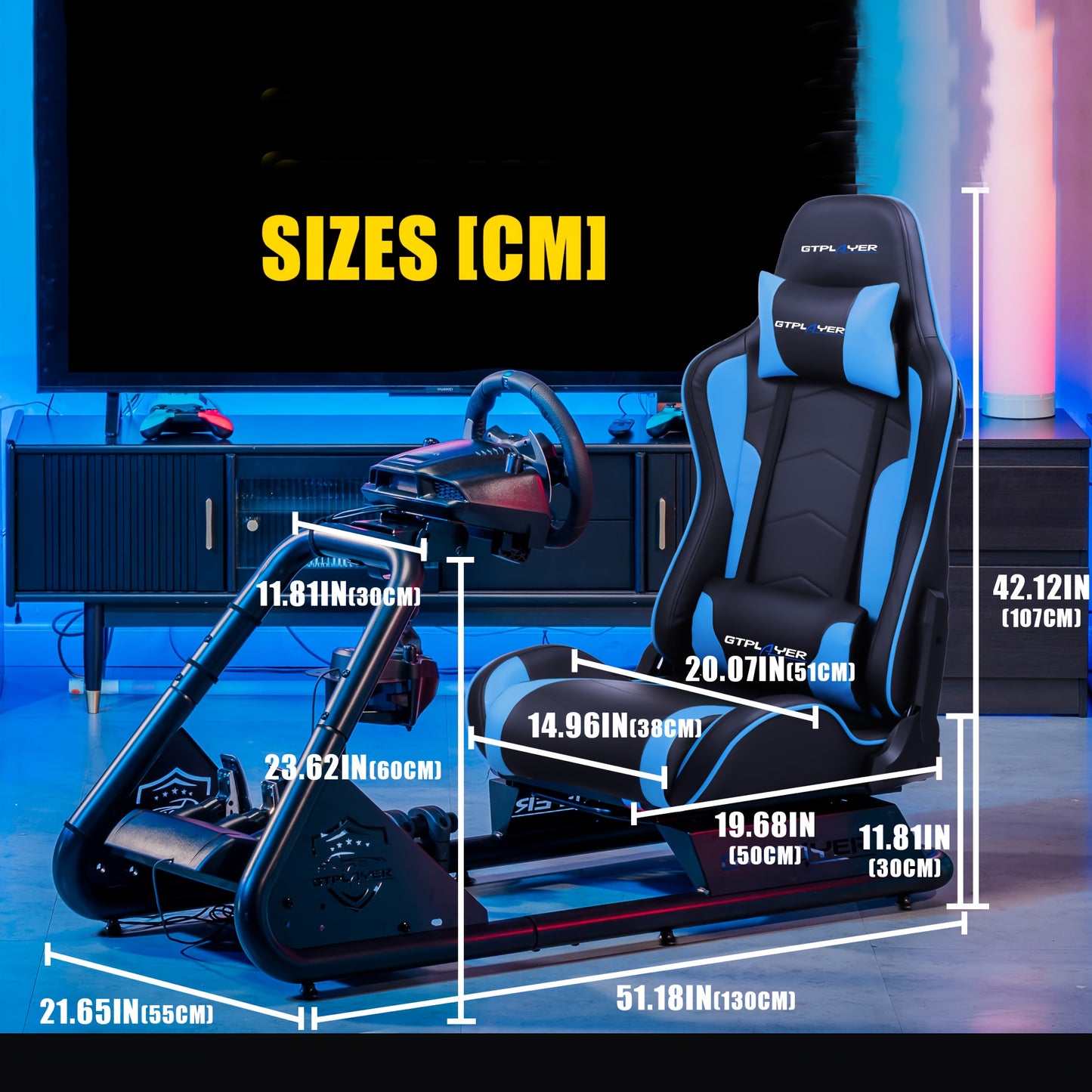 GTRACING Racing Simulator Cockpit with Seats and Alloy Steel Frame