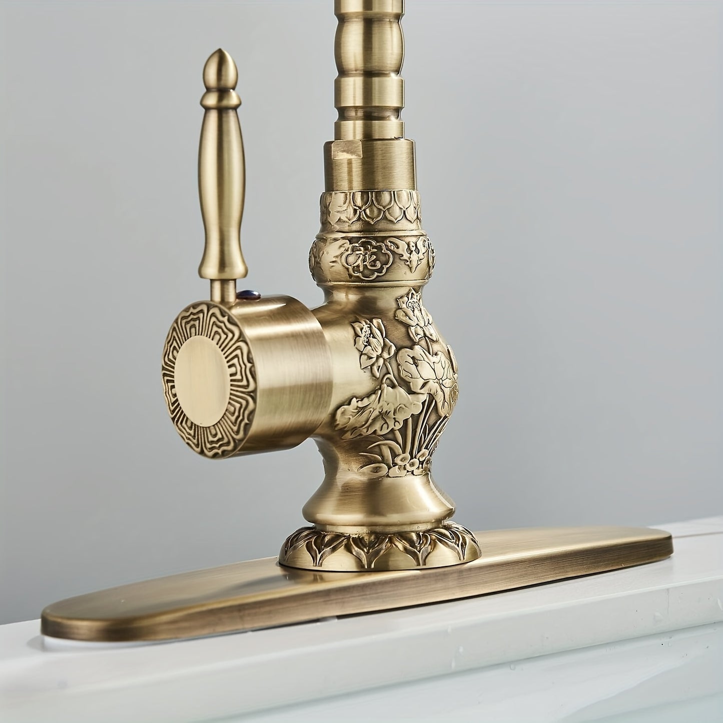 YAGATAP Antique Brass Centerset Vessel Faucet Deck Plate