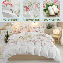 Floral Duvet Cover Set 3Piece Reversible Bulgarian Rose Bedding