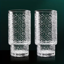 FGFW Embossed Crabapple Flower Glass Cup Stackable Reusable