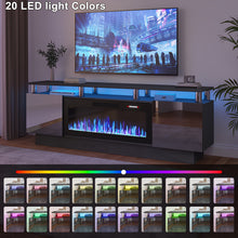 TAVATA Modern Wood Fireplace TV Stand With LED Electric Fireplace