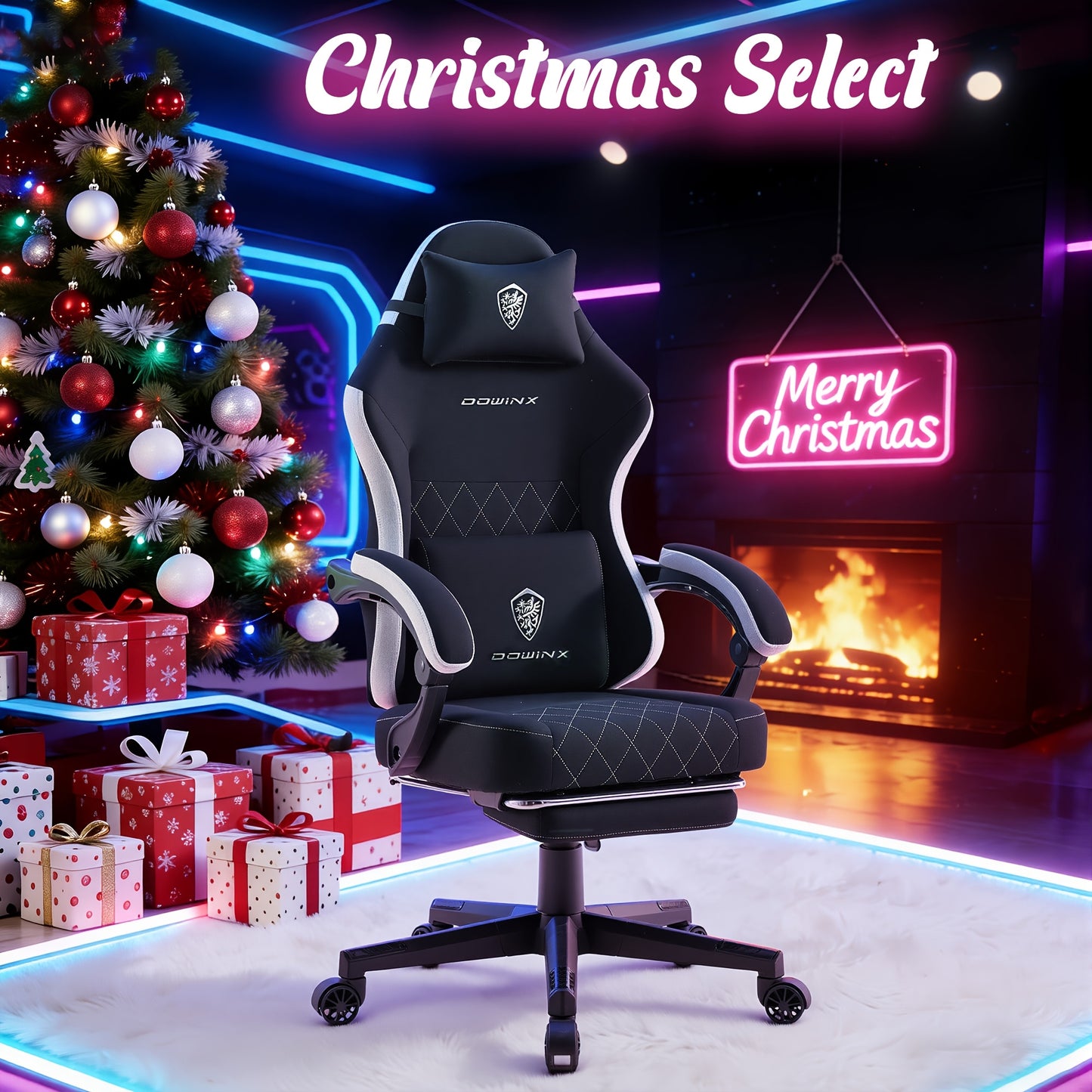 Ergonomic Gaming Chair With Pocketed Spring Cushion