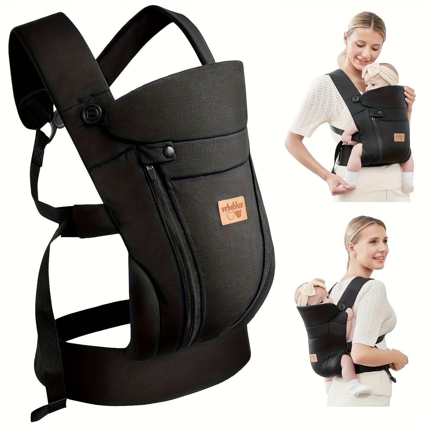 VRBABIES Ergonomic Baby Carrier For Newborn To Toddler Breathable