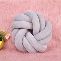Handmade Woven Round Knot Lumbar Pillow Decorative Cushion