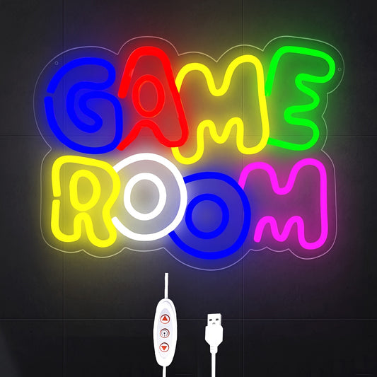 Dimmable USB LED Neon Sign For Gaming Room Wall Decor