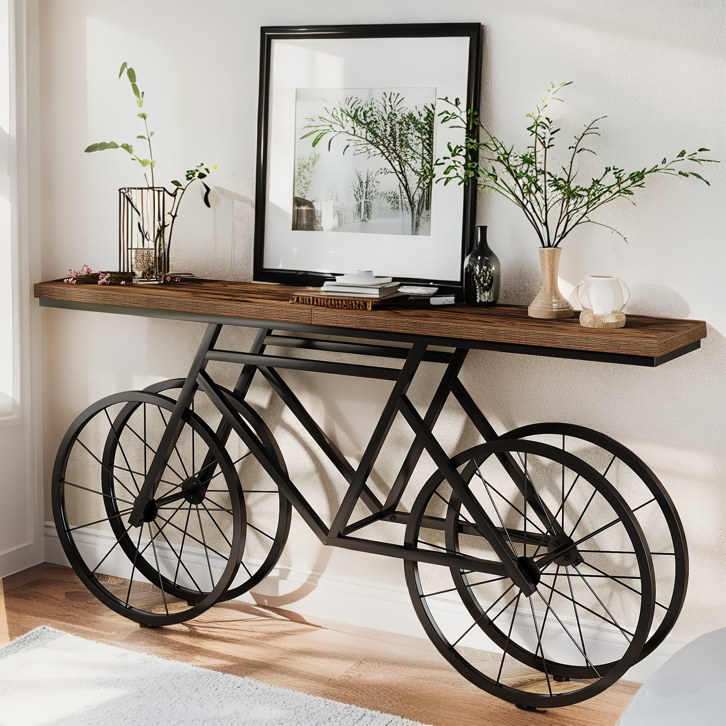 TribeSigns Contemporary Console Table With Engineered Wood And Metal