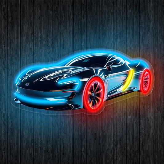 UV Printed Racing Car Wall Art USB Powered LED Lighting