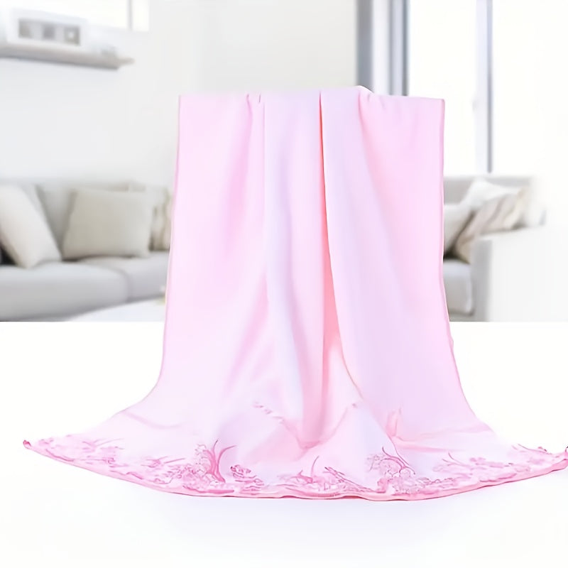 Lace Embroidered Microfiber Towel Set 3pc Bath Towels