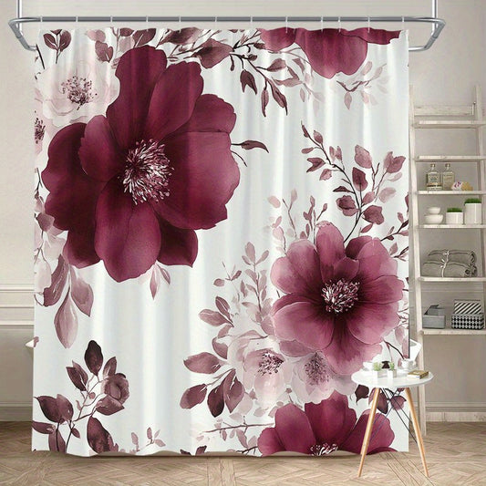 Dura Vintage Botanical Floral Shower Curtain Polyester Watercolor Blossoms