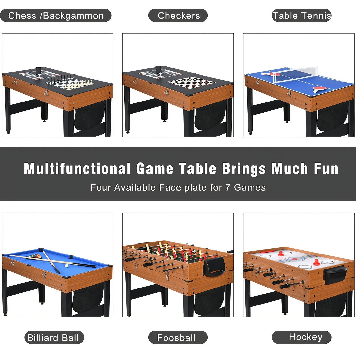 KULAMOON 7 In 1 Multi Game Table Set For Residence
