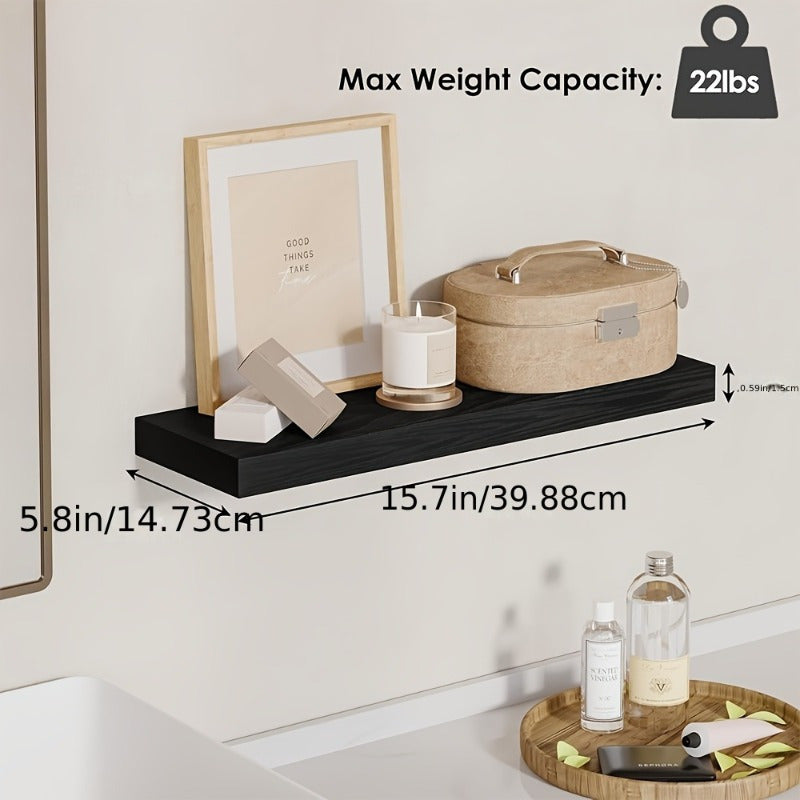LDQ Rustic Floating Shelves With Hidden Brackets For Wall Decor