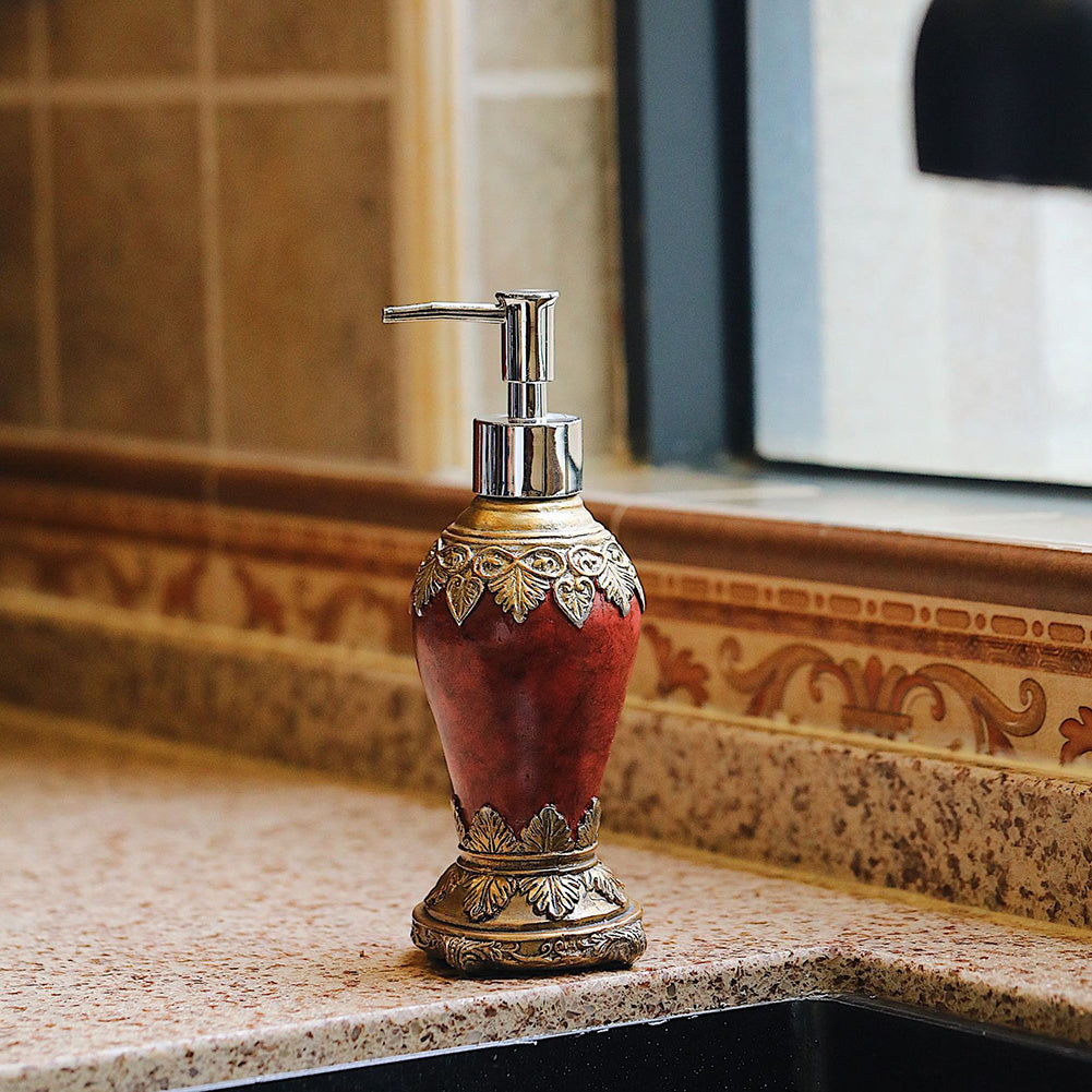 Retro Agate Bottles Dispenser With Rustproof Pump For Oils