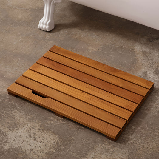 Solid Wood Non Slip Bathroom Mat For Shower And Bathtub