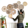 Artisire Boho Woven Wall Basket Decor Handmade Hanging Wall Art