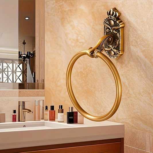 Retro Modern Wall Mount Towel Rack Perforated Aluminum Alloy Holder