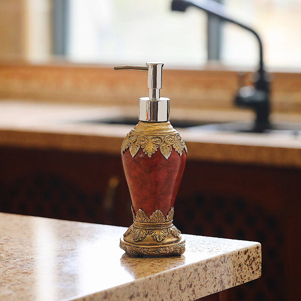 Retro Agate Bottles Dispenser With Rustproof Pump For Oils