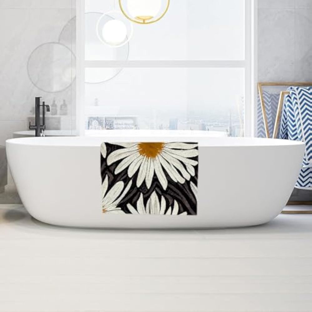Daisy Pattern Shower Mat Anti Slip PVC Bath Rug Indoor