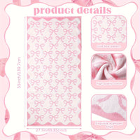 OUTUS Coquette Bow Bath Towels Set Of 2 100 Percent Cotton Absorbent