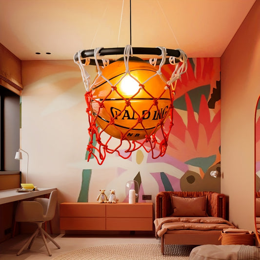Glass Basketball Pendant Light Chandelier For Living Room